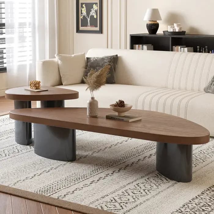 Table basse en bois massif pour salon