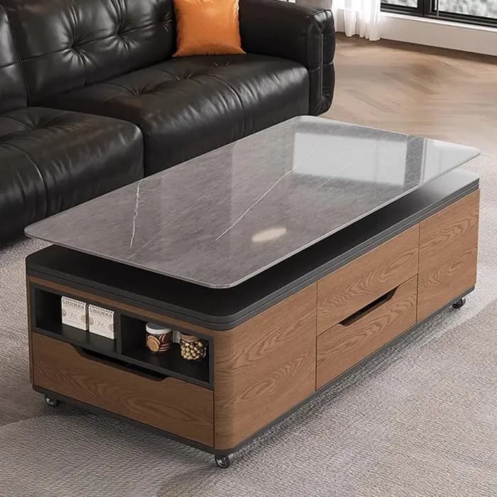 Tables basses minimalistes de luxe à roulettes