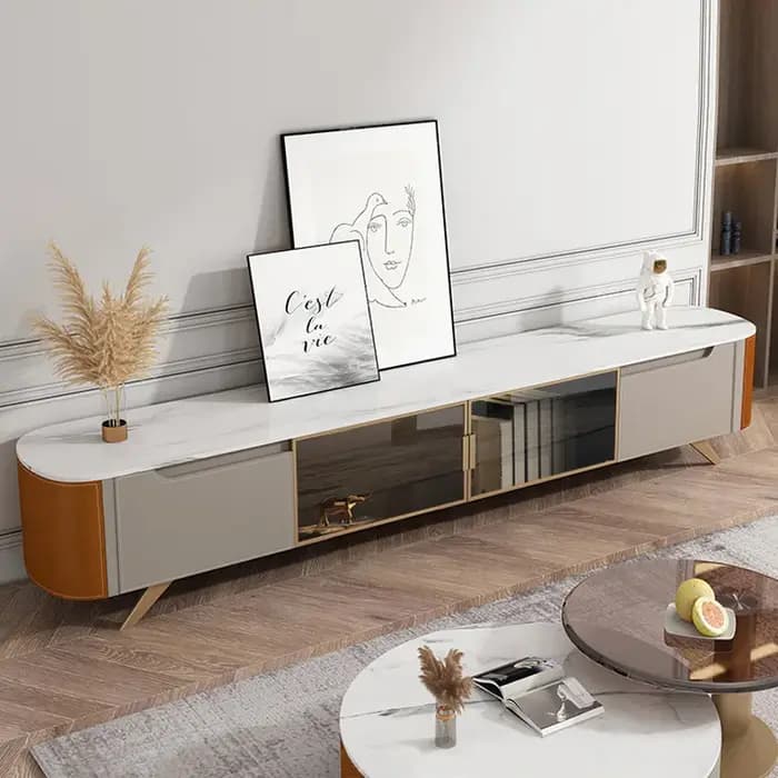 Meuble TV de luxe léger et verre