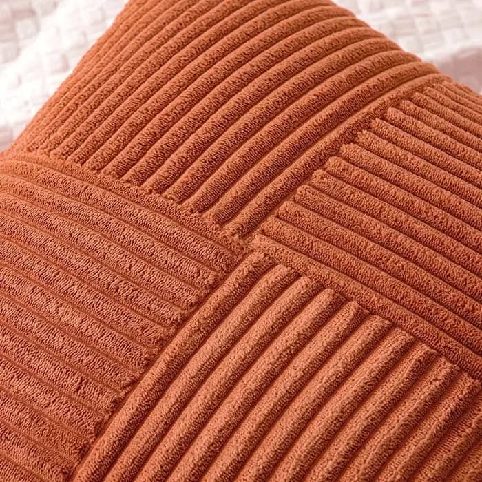 Housse de coussin Boho rouille