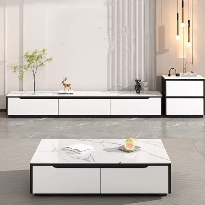Meubles de télévision de luxe modernes avec tiroirs gain de place supports