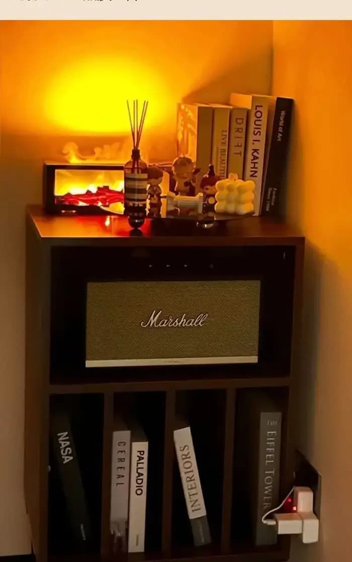 *e pour support de plateau tournant vintage avec étagères pour haut-parleurs et stockage de disques
