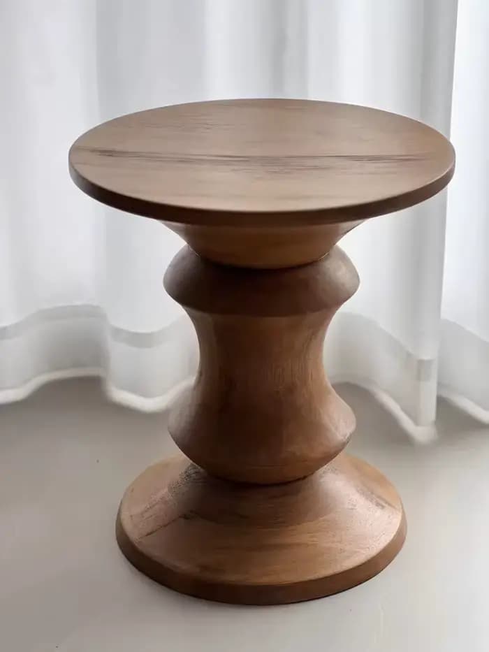 Repose-pieds rond en bois de frêne, tabouret bas, banc à chaussures, petit tabouret de salon
