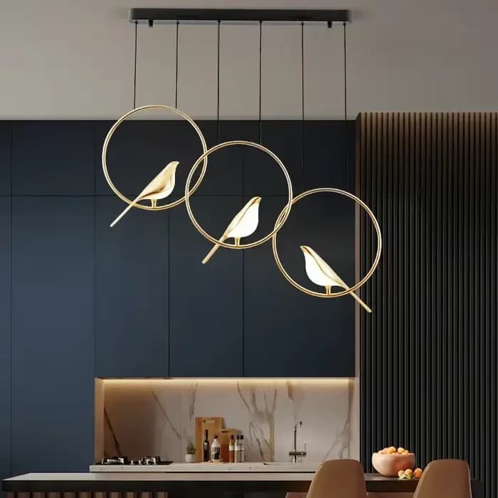 Créatif doré pie oiseau mur LED lampe Restaurant salon hôtel lustre étude chambre chevet décoration bureau lumière