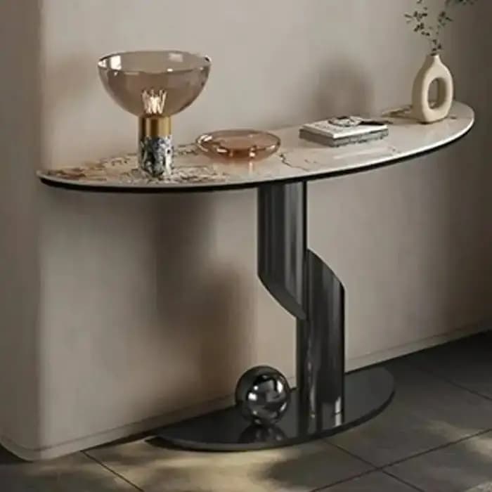 Console d'angle d'entrée Table centrale de luxe moderne Table de couloir en métal Century Salon Uniq