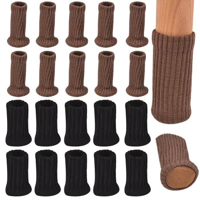 4/24 pièces pieds de chaise chaussettes tricotées meubles pieds protecteurs de sol coussinets antidé