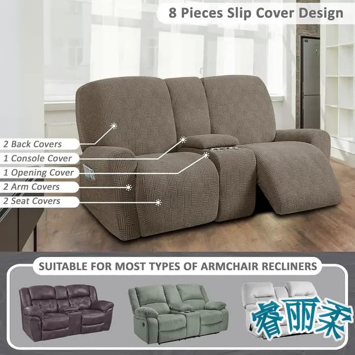 Love Seat – fauteuil inclinable avec housse de console centrale