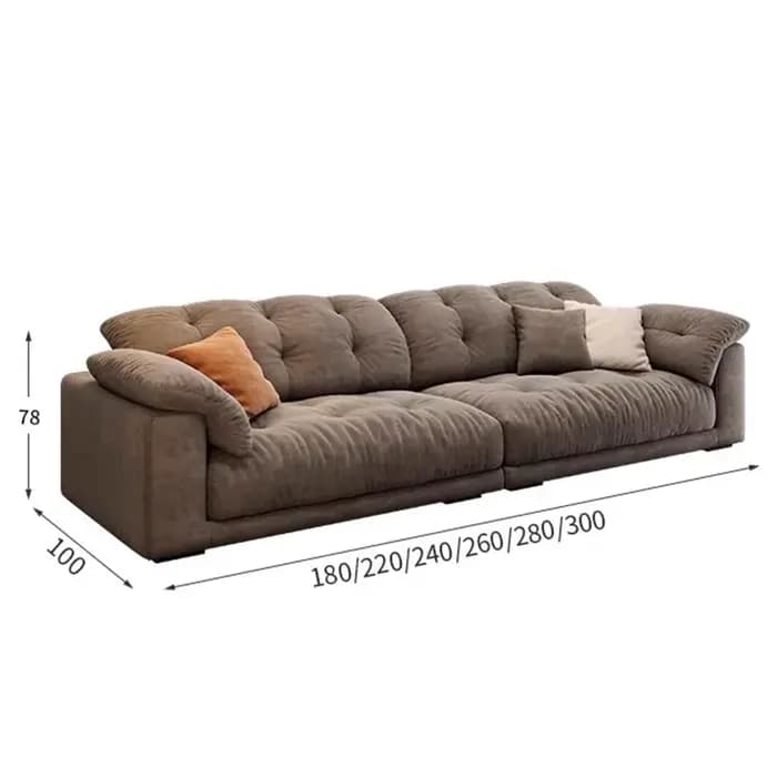 Canapé sectionnel moderne de luxe avec accoudoirs plus longs