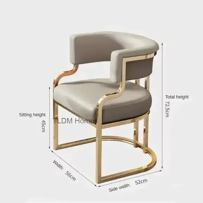Chaises de salle à manger dorées de luxe, fauteuil à dossier en fer forgé, meubles de cuisine modern