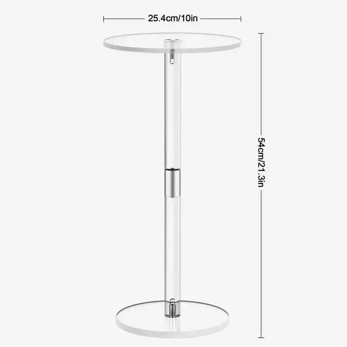 Acrylic Transparent Coffee Clear Drink Table Small Round End Modern Living Room bedside