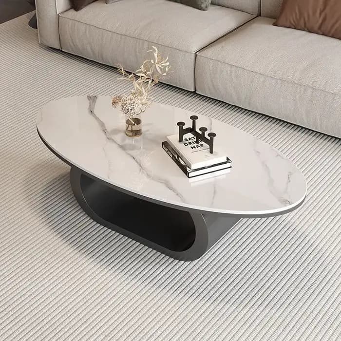 Table basse ovale Glamour de luxe, tendance, nordique, moderne, esthétique française, meubles de Sal
