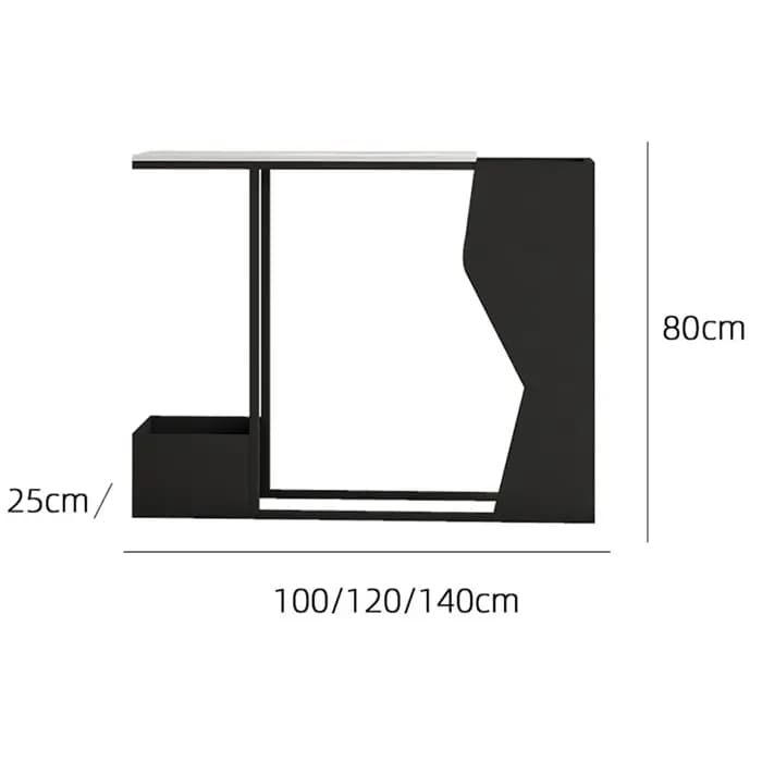 Table Console étroite en or noir