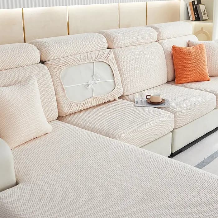 Juste de coussin de siège de canapé Jacquard élastique
