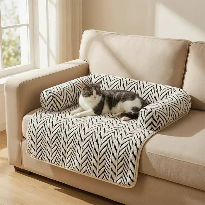 Tapis de canapé pour animaux de compagnie avec rebords latéraux