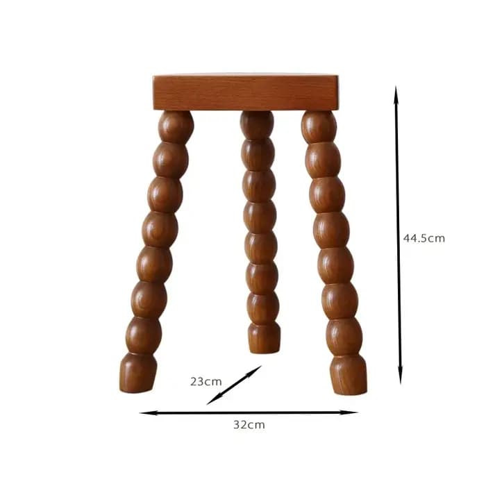 Tabouret bas français rétro en bois massif, table d'appoint antique, table de chevet, tabouret rond,