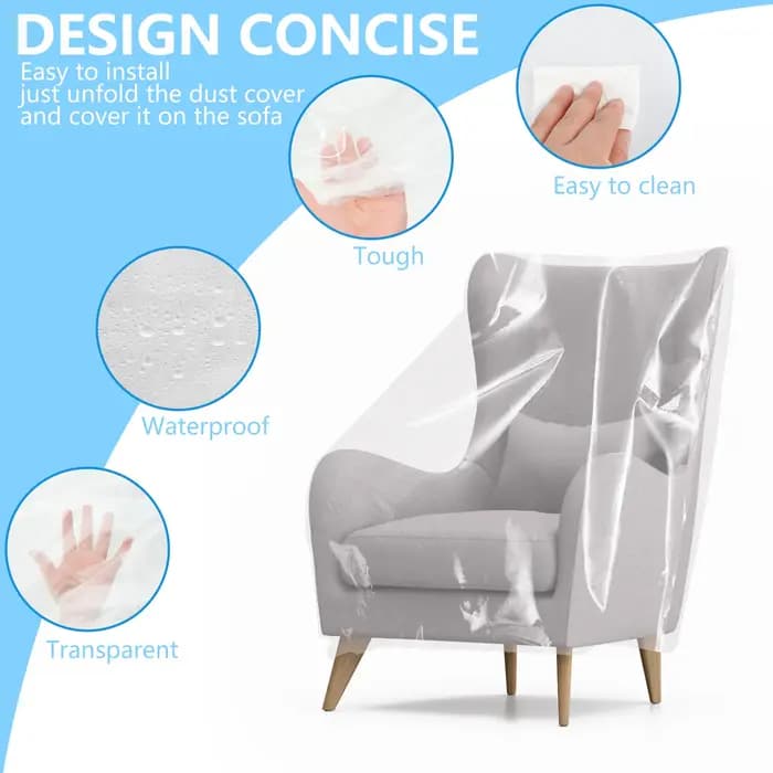 Housse de canapé PE transparente pour meubles