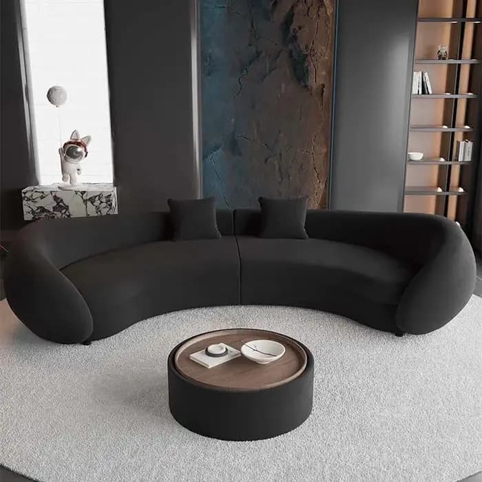 Canapé moderne en tissu incurvé, coin de forme spéciale pour hôtels, salon, tissus d'ameublement, en