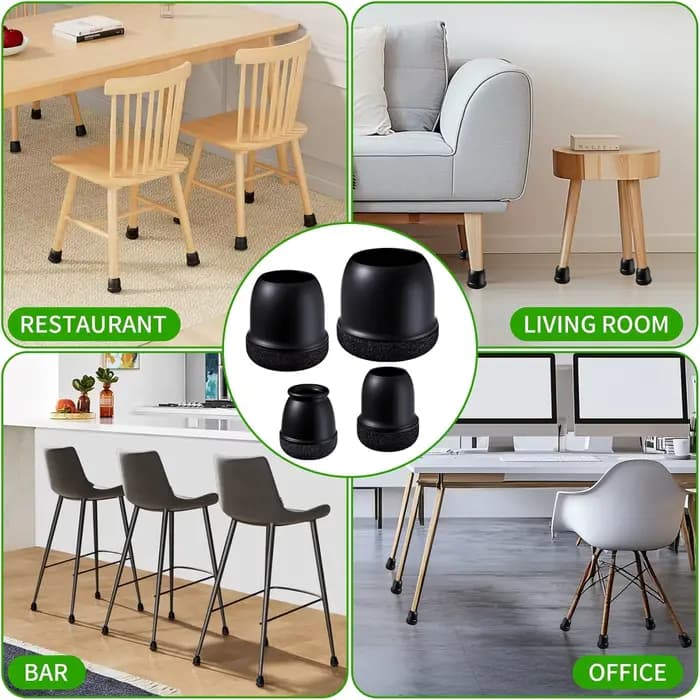 Protecteurs de sol pour pieds de chaise, 8 pièces, antidérapants 360 ° Couvre-pieds de meubles en