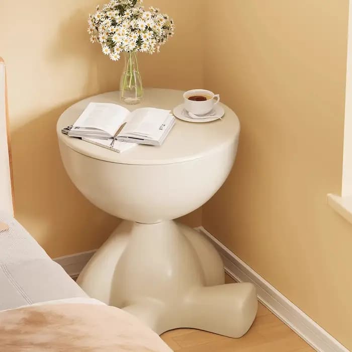 Table d'appoint crème, Table basse plate créative