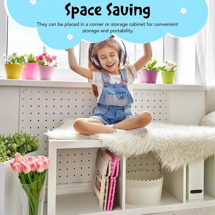 Tabouret pliant de 9 pouces, capacité de 300 lb, tabouret en plastique pour enfants et adultes, poig