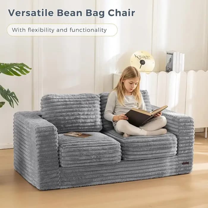 Fauteuil pouf géant rembourré, canapé d'appoint, coussins de sol, accoudoirs, grand canapé en peluch