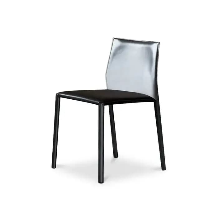 Chaise de salon moderne en cuir italien, design simple et luxueux
