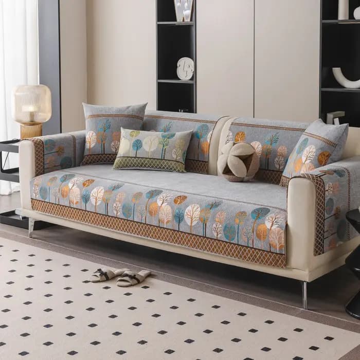 Housse de canapé en Chenille Jacquard