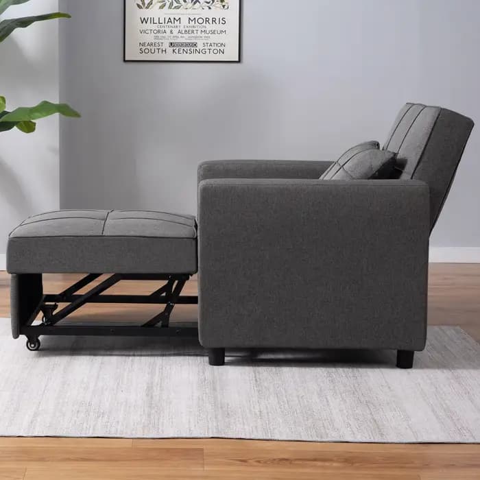 HORGgland O-Canapé-lit simple avec 3 inclinaisons réglables, fauteuil convertible, chaise longue ner