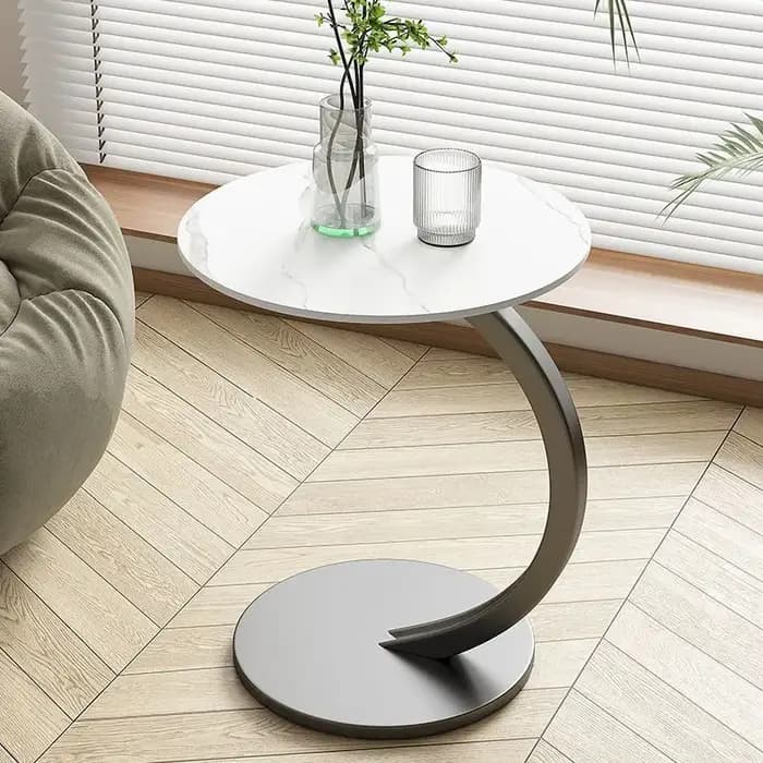 Table d'appoint ronde – Mini table basse pour salon, table de chevet pour chambre à coucher et table d'appoint pour canapé, table d'angle compacte pour petit espace