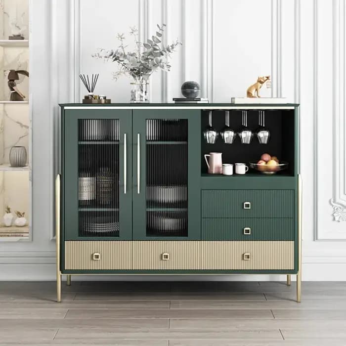 Armoire de rangement au sol, porte sur pied verte, meuble de salon pour parfum, jouets de vin de luxe, meubles de maison