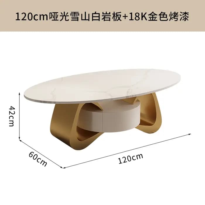 Table basse ovale de luxe