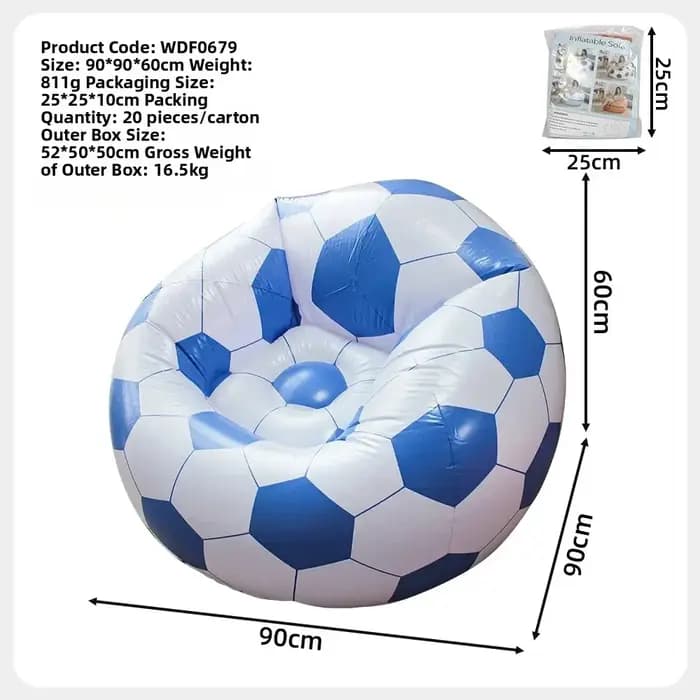 Canapé gonflable en forme de ballon de football