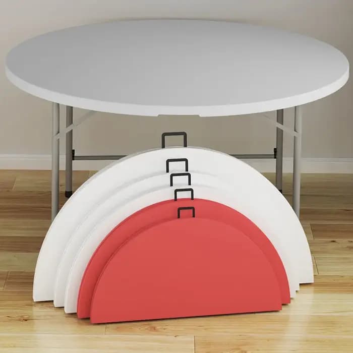 Grande Table à manger ronde pliable pour 6 à 12 personnes, en plastique Simple et Durable, facile à
