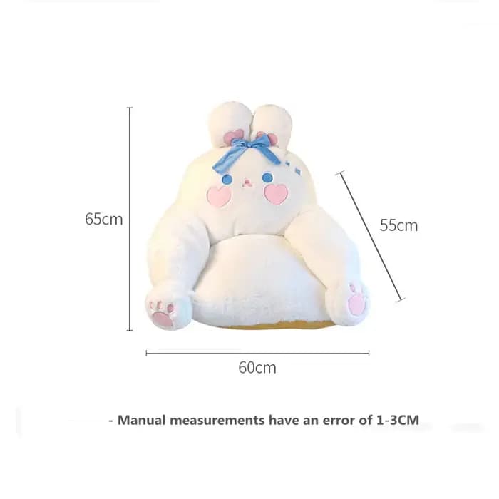 Mini coussin de canapé de dessin animé de lapin mignon, coussin de siège de lecture, coussin de tata