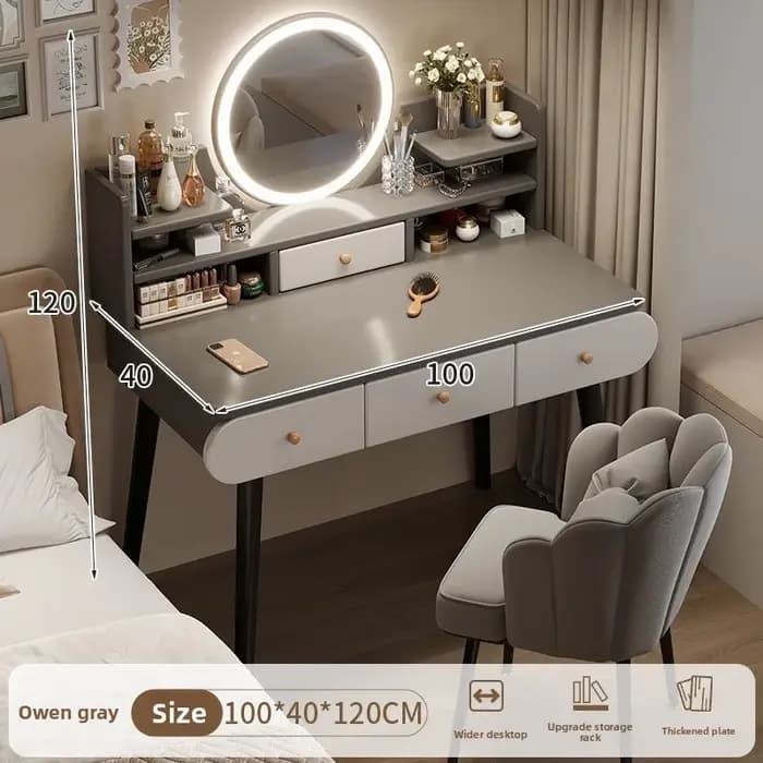 Commode multifonctionnelle, commode intégrée pour chambre, multi-pompes avec miroir de maquillage, t
