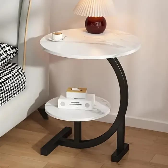 Table d'appoint ronde à plusieurs niveaux moderne