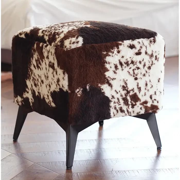 Banc de canapé en cuir de vachette pour salon, tabouret Proxy pour chaussures, éponge à haute élasti