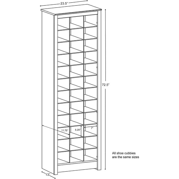 Armoire de rangement haute blanche, armoire à chaussures, meubles d'entrée avec 36 Cubbies à chaussu