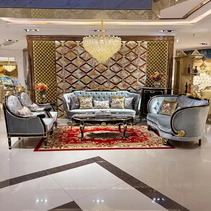 Ensemble de canapés en tissu de luxe royal français européen