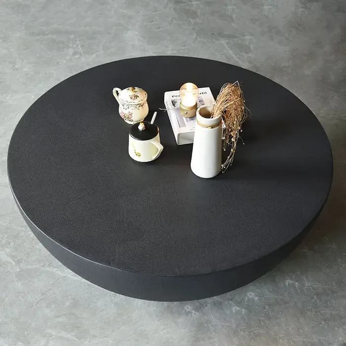 Table basse ronde sur mesure en ciment