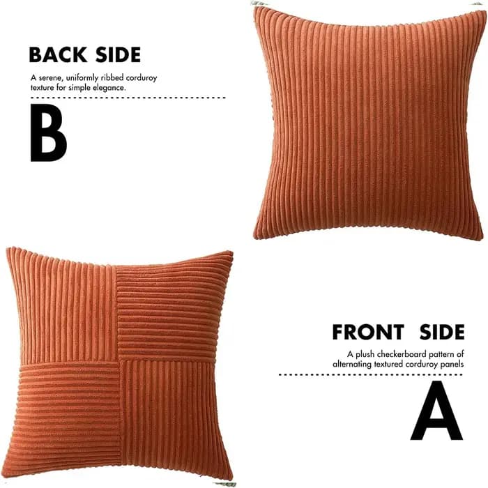 Housse de coussin Boho rouille