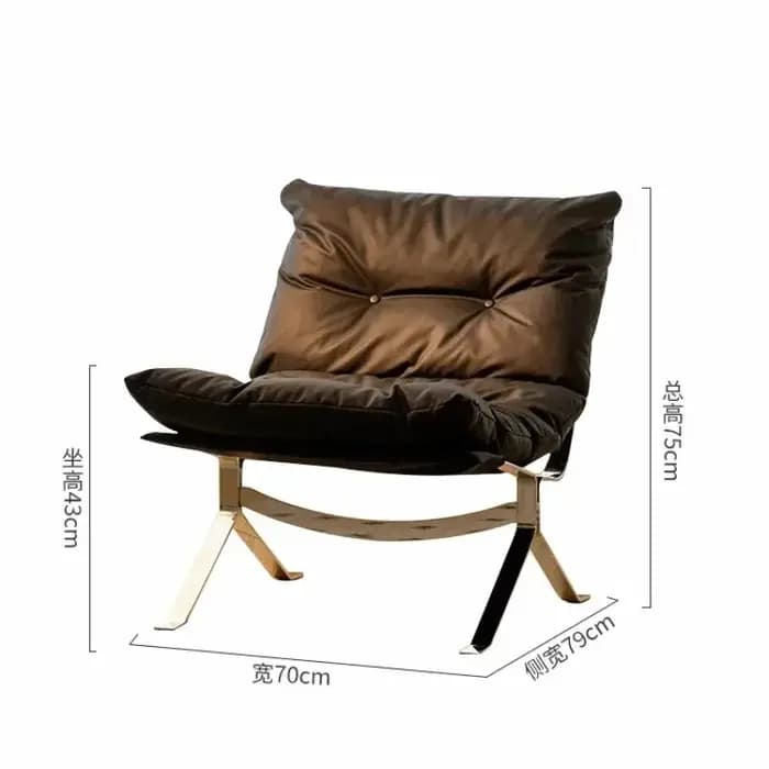 Chaise de salon simple nordique en cuir