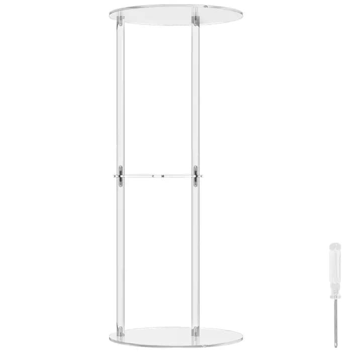 Table à boissons en acrylique pour petits espaces, table à boissons transparente, petite table ronde