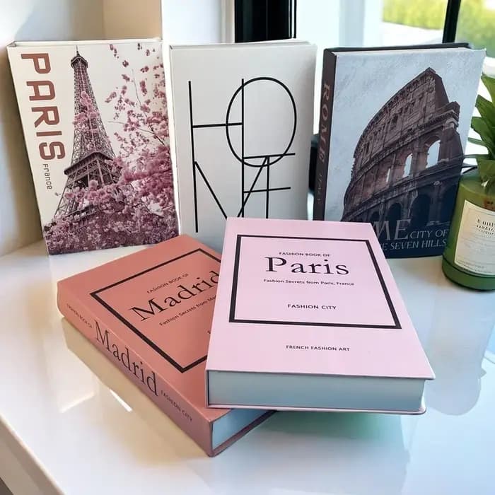 Mode Paris Milan Luxe faux livre livres décoratifs boîte de rangement décoration intérieure de la maison Table basse chambre salon décor