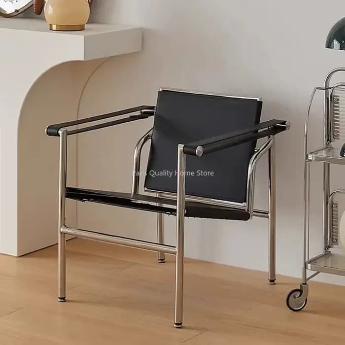 Le Corbusier Style italien canapé simple chaise design Vintage chaise simple en acier inoxydable cha