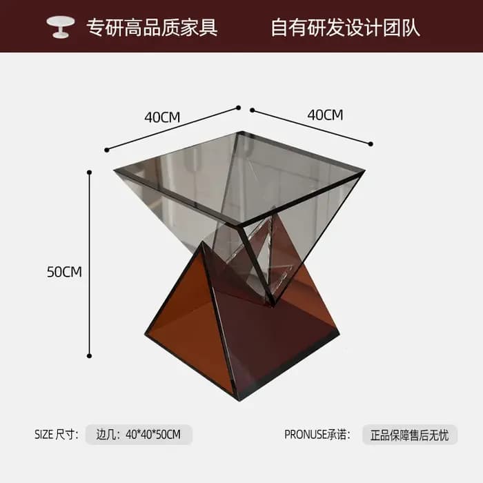 Table d'appoint carrée en acrylique transparente, simple, moderne, de luxe, de qualité supérieure, i