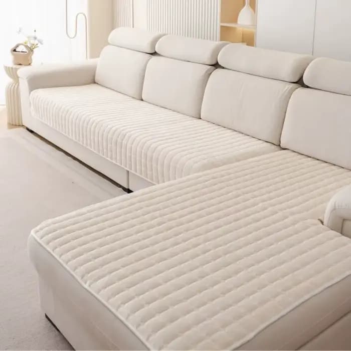 Coussin de canapé en flanelle à carreaux minimaliste