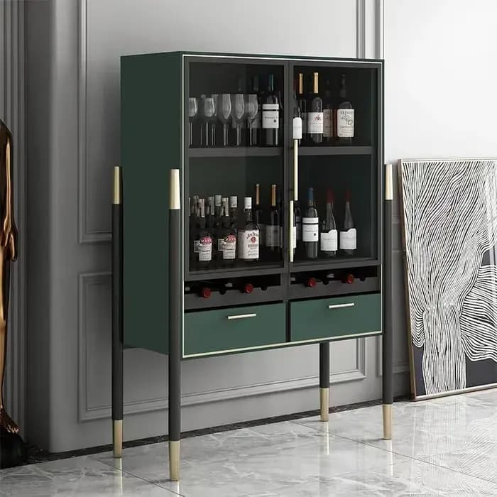 Armoire de rangement au sol, porte sur pied verte, meuble de salon pour parfum, jouets de vin de luxe, meubles de maison