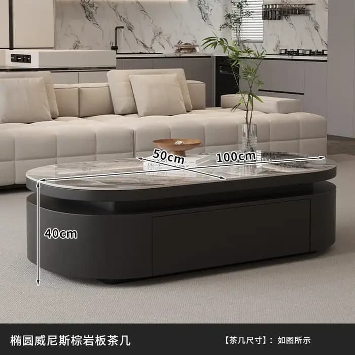 Table basse de luxe avec tiroirs