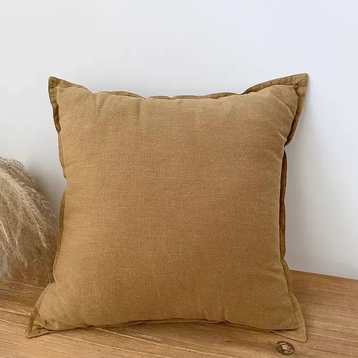 Housse de coussin de canapé en coton et lin épais